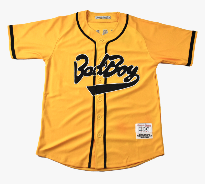 Bad Boy Biggie Smalls Yellow Button Down Baseball Jersey - Bad Boy Yellow Baseball Jersey, HD Png Download