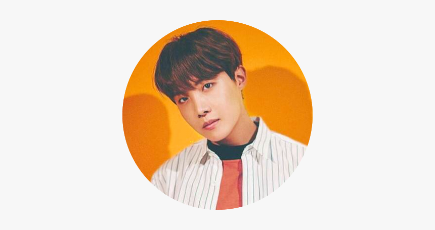 Bts Jung Hoseok Orange Circle Sticker 🧡🖤 - J Hope In Yellow, HD Png Download