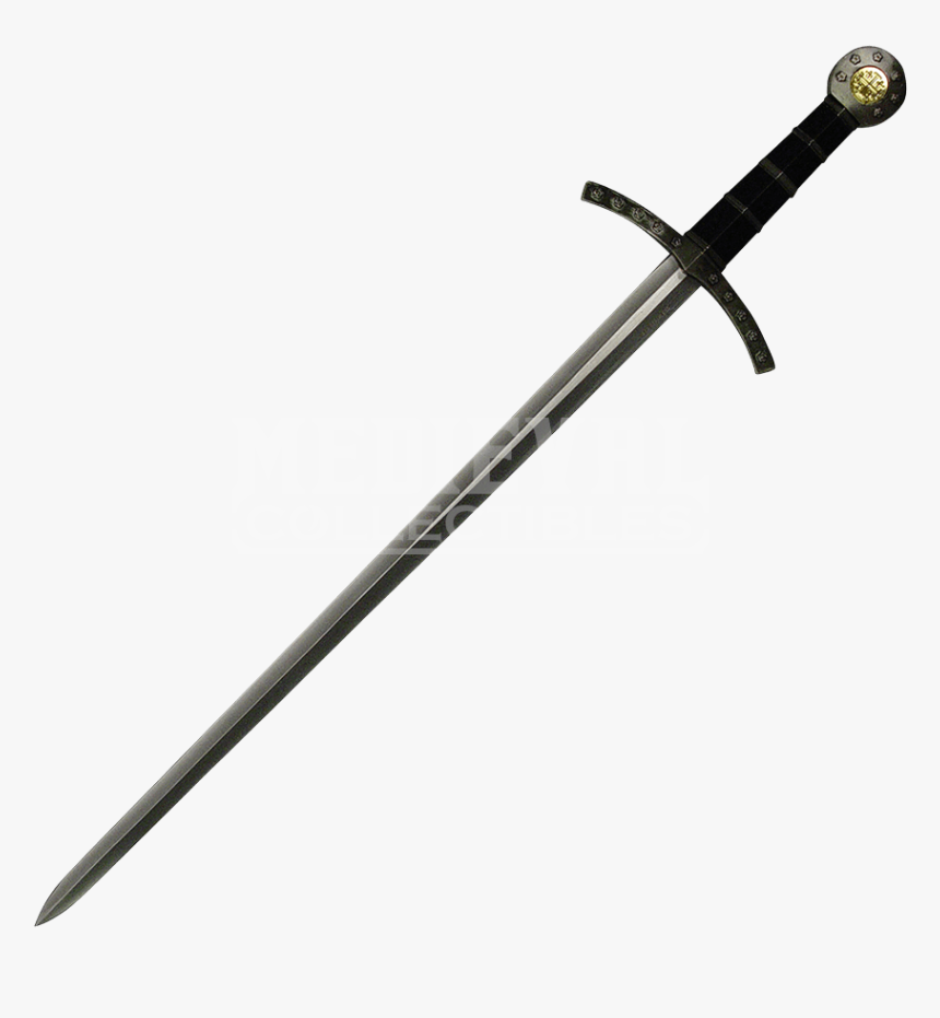 Knights Of Templar Black Hilt Crusader Sword - Harry Potter Wand Clipart, HD Png Download