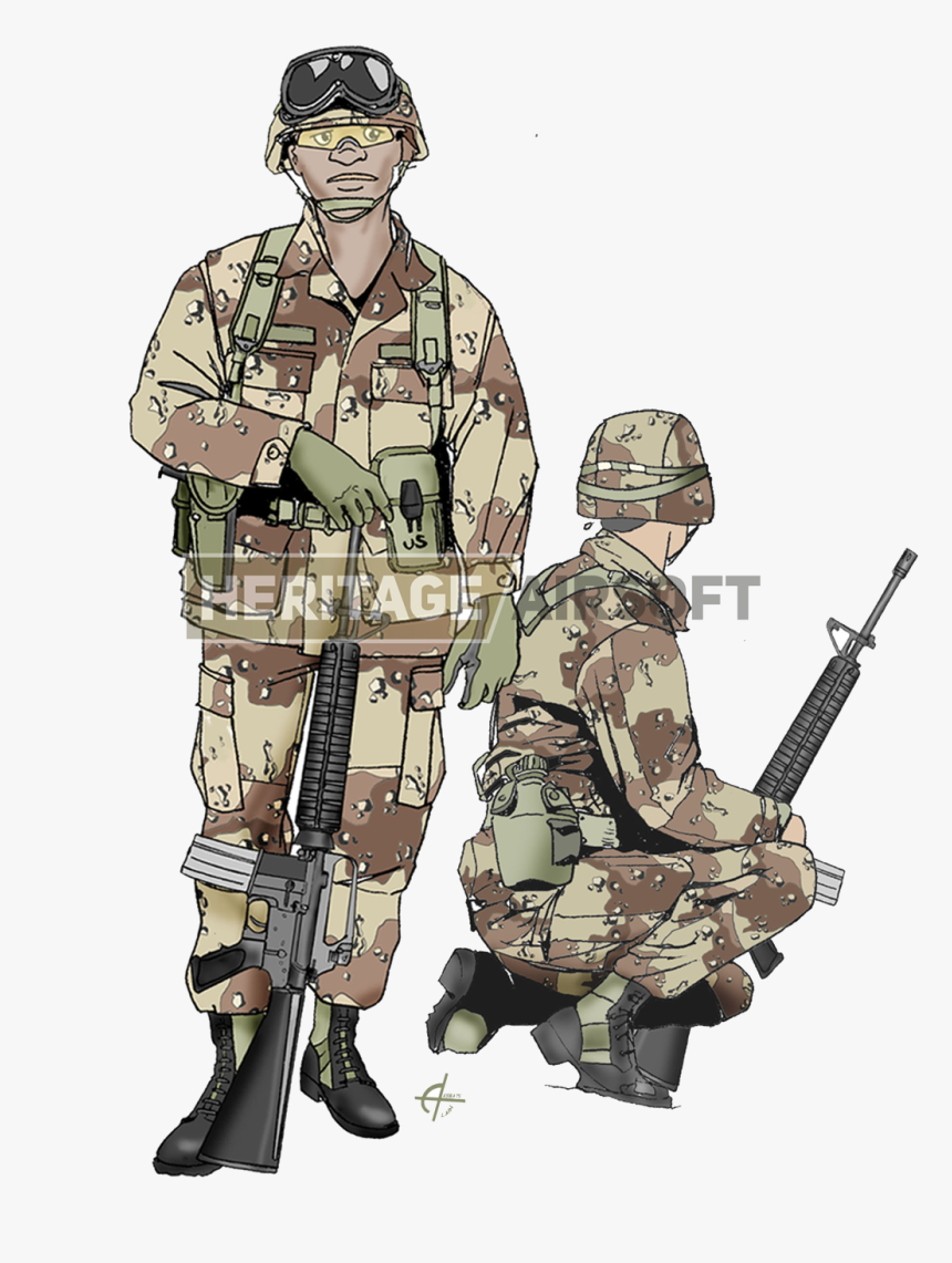 Clip Art Desert Storm Camouflage - Soldier, HD Png Download