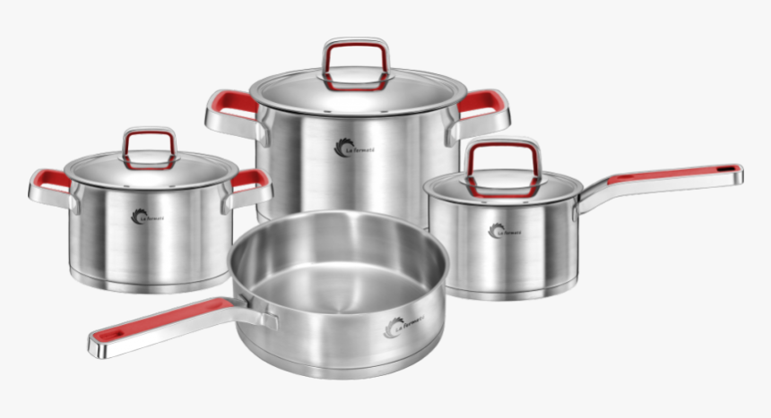 La Fermeté 7 Piece Stainless Steel Cooking Pot Set - Lid, HD Png Download