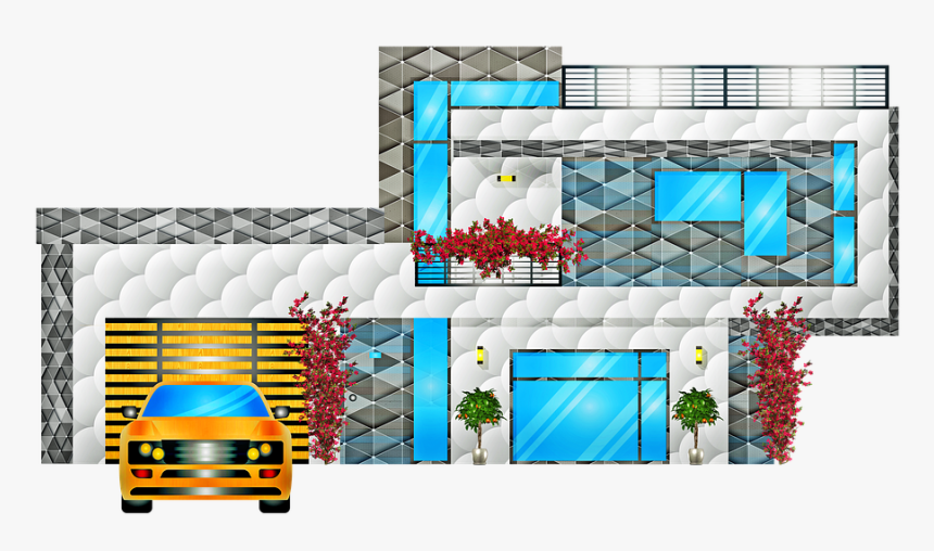 Modern House, Garage, Bougainvillea, Property, House - Garaje De Casas Modernas, HD Png Download