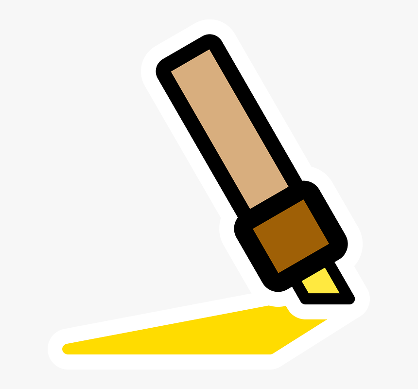 Pen, Marker, Yellow, Felt Pen, Office - Marker Pen, HD Png Download