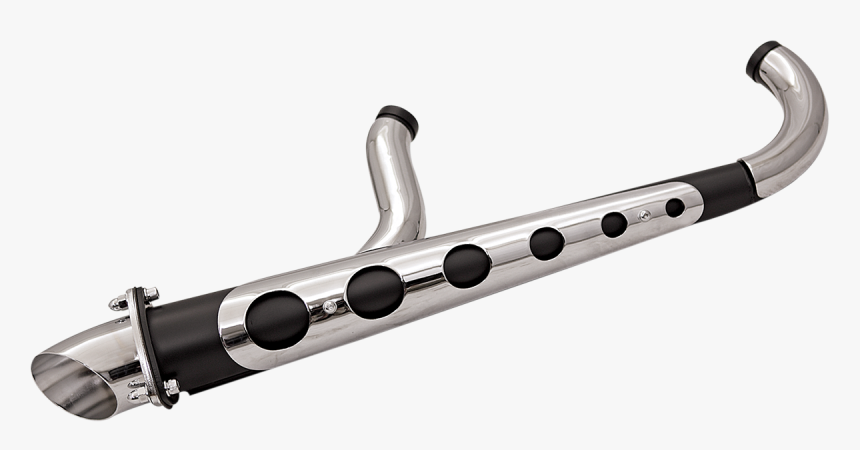 Covingtons Chrome & Black Hot Rod Motorcycle Exhaust - Exhaust System, HD Png Download