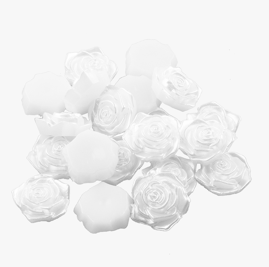 20 White Rose Cabochon Embellishments - Garden Roses, HD Png Download