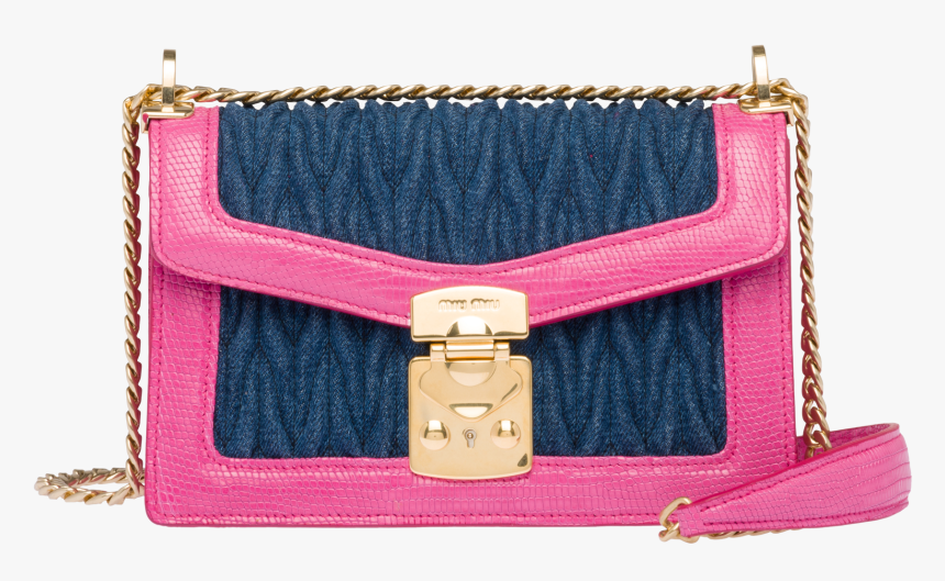 Miu Confidential Denim And Leather Bag - Wristlet, HD Png Download