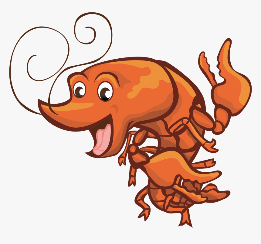 Orange Happy Crawfish Clip Art - Crawfish Png Vector Clipart, Transparent Png