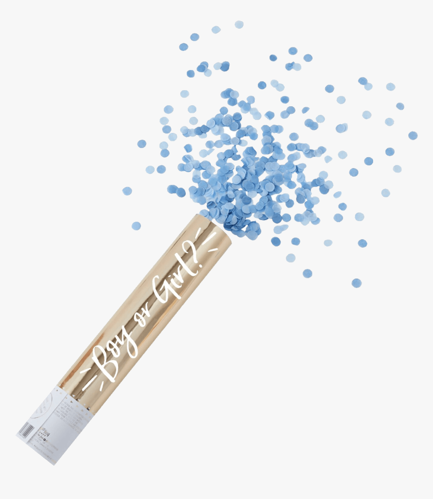 Blue Gender Reveal Confetti Shooter - Baby Boy Gender Reveal Canons, HD Png Download
