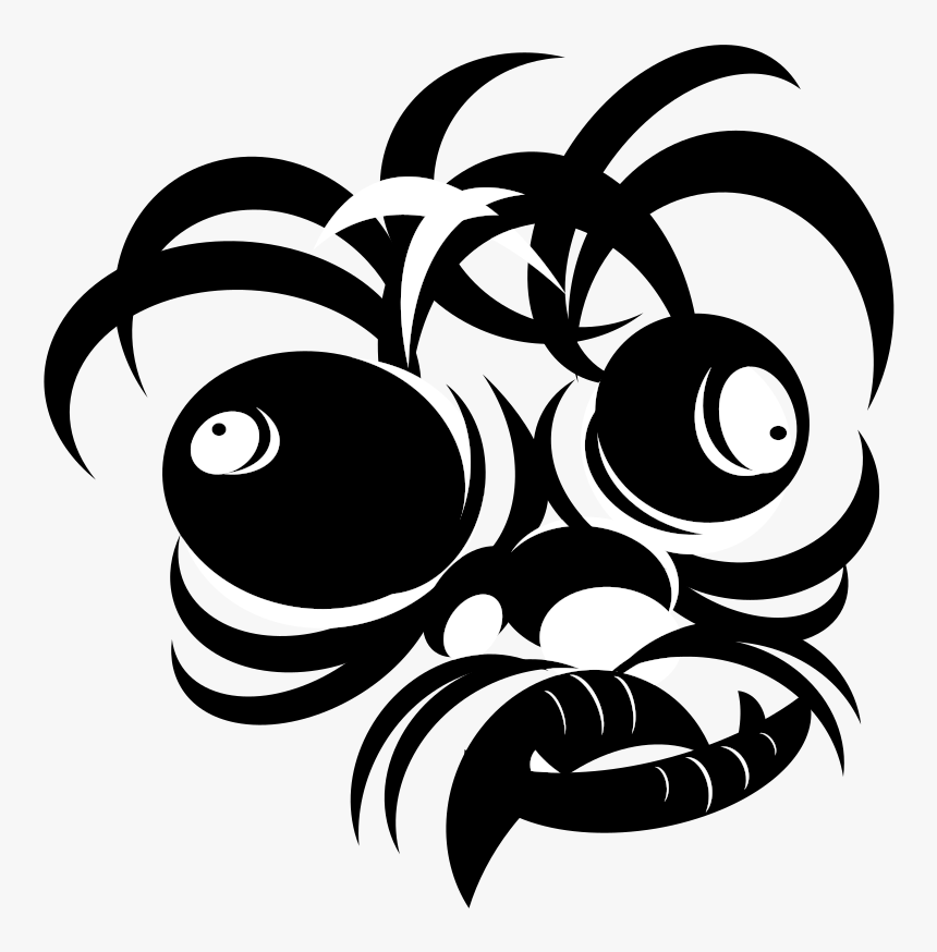 Crazy - Crazy Face Stencil, HD Png Download
