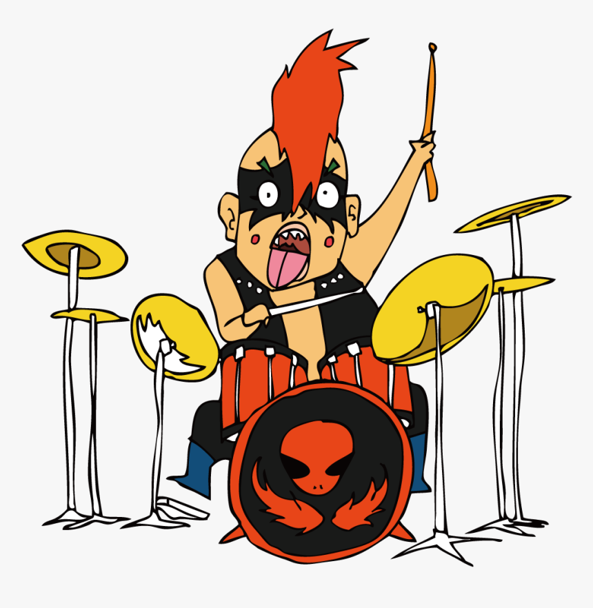 Crazy Drummer Png Download - Illustration, Transparent Png