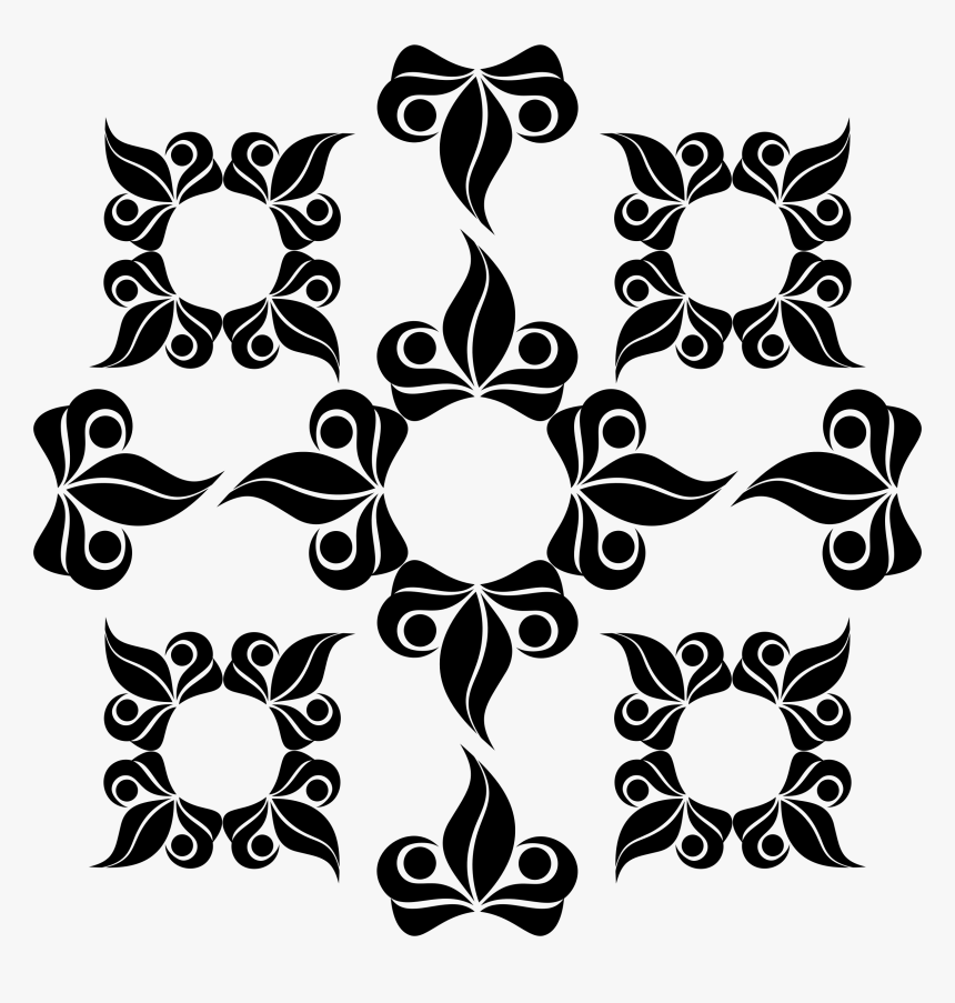 Floral Designs Clip Arts - Clipart Floral Design Black & White, HD Png Download