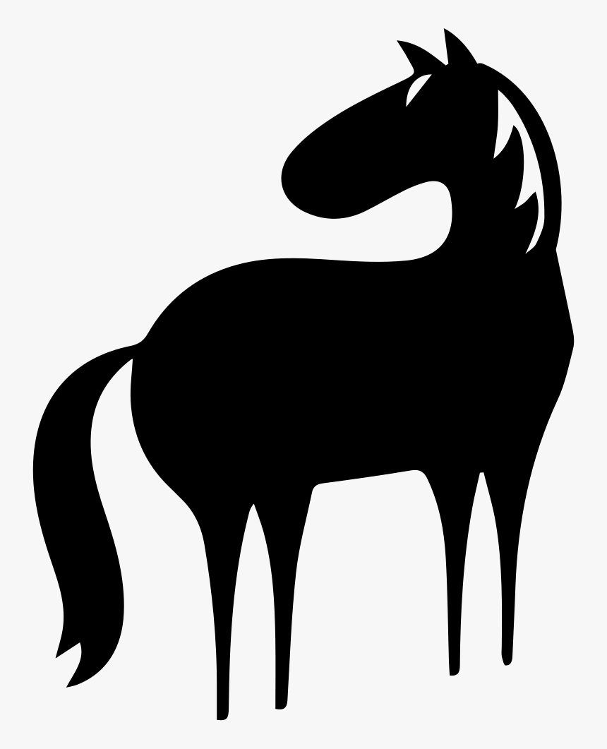 Horse Full Body Cartoon Variant Facing The Left Direction - Cute Cartoon Black Horse, HD Png Download
