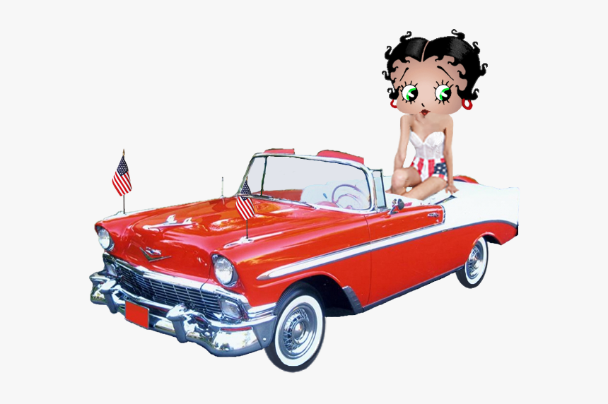 Land Vehicle,classic Car,automotive Design,chevrolet - Betty Boop In Car, HD Png Download