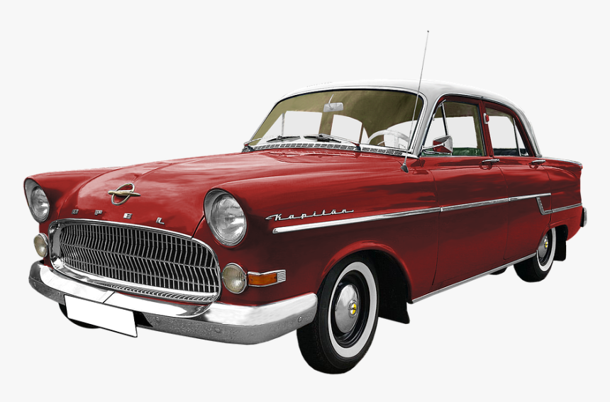 Red Vintage Car Png, Transparent Png