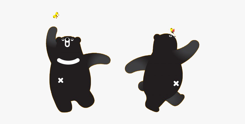 Black Simple Cute Bear Png Download - Bear Mascot Character Design Behance, Transparent Png