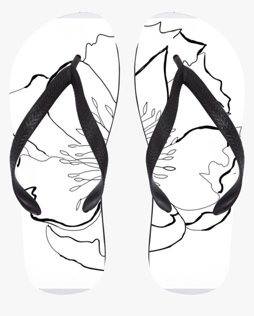 Large Flora Large Flip Flops - Illustration, HD Png Download