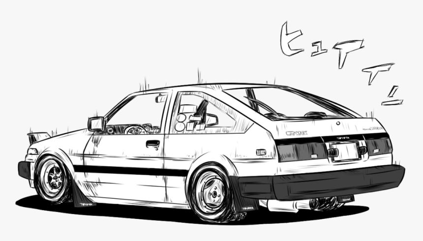 “[muffled Eurobeat In The Distance] Car Commission - Initial D En Png, Transparent Png