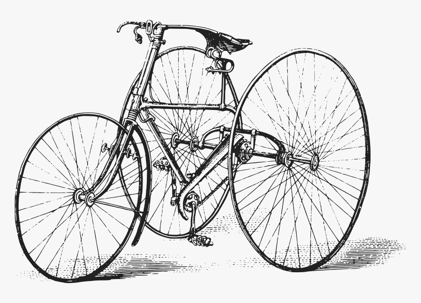 Antique Tricycle - Transparent Clipart Bicycle Wheel Png, Png Download