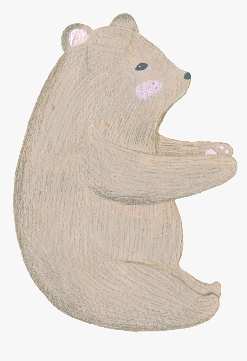 Cartoon Version Of Hand Painted Sitting Cute Bear - Grizzly Bear, HD Png Download