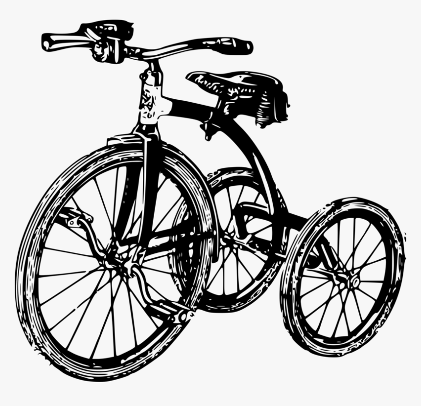 Png Black And White Tricycle, Transparent Png