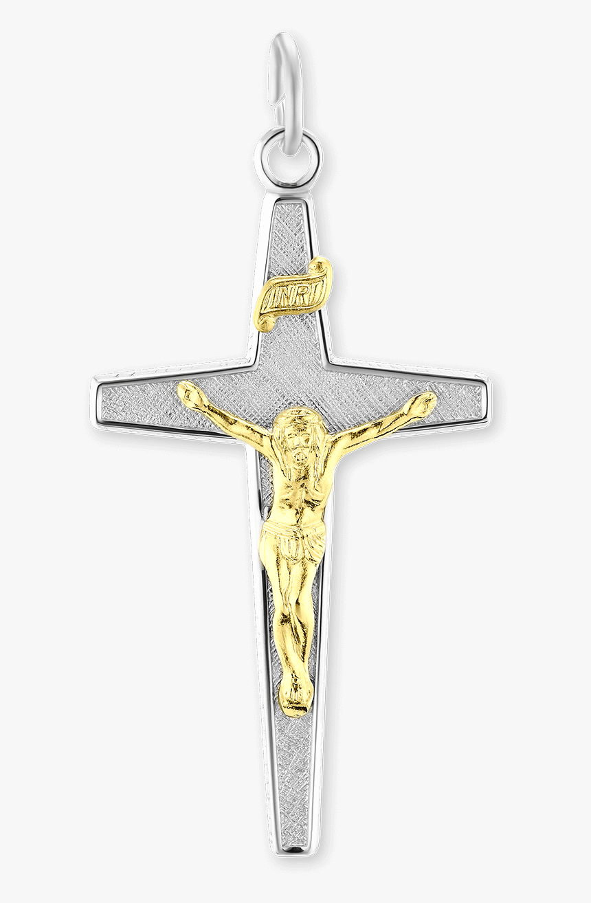 Sterling Silver Two Tone Crucifix, HD Png Download