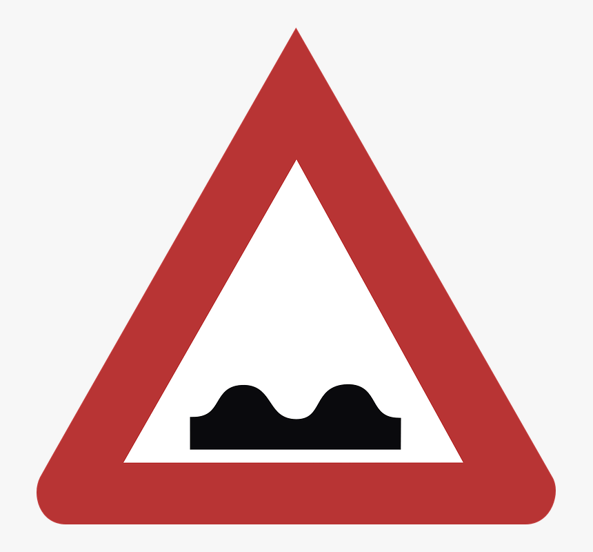 Speed Bump Road Sign - Panneau Travaux, HD Png Download