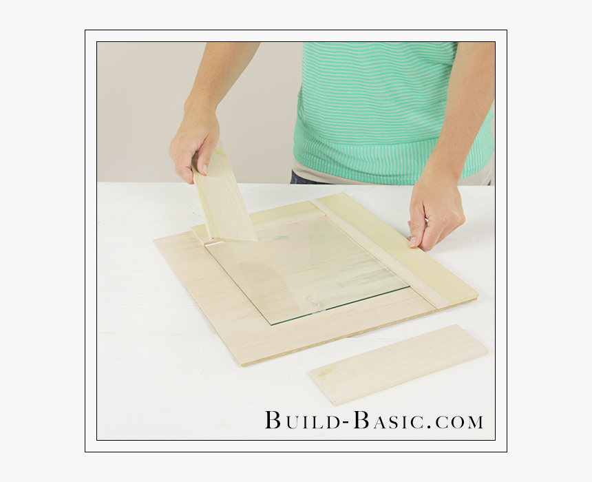 Diy Burlap Picture Frame By Build Basic Step - Plywood, HD Png Download