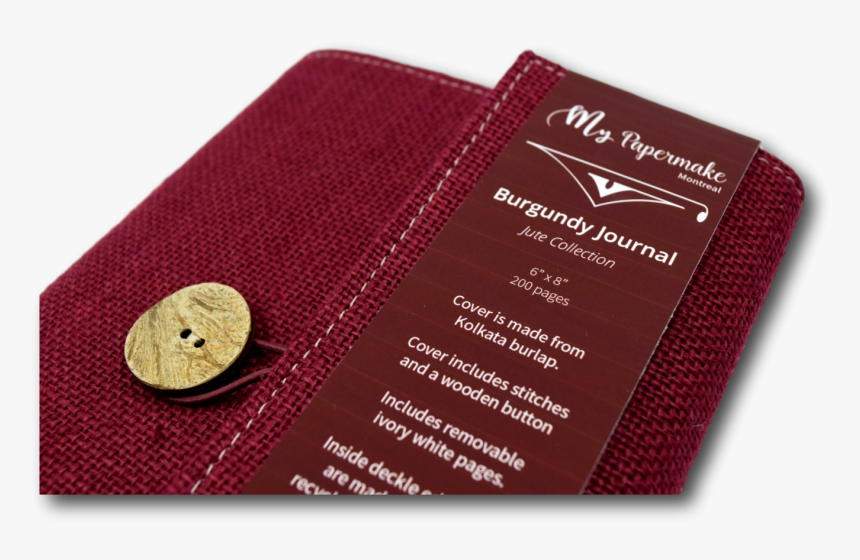 Burlap Jute Journal Burgundy - Wallet, HD Png Download