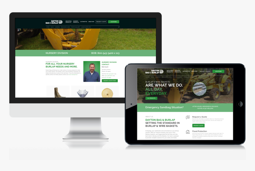 Our Dayton Bag & Burlap Responsive Website - Website, HD Png Download