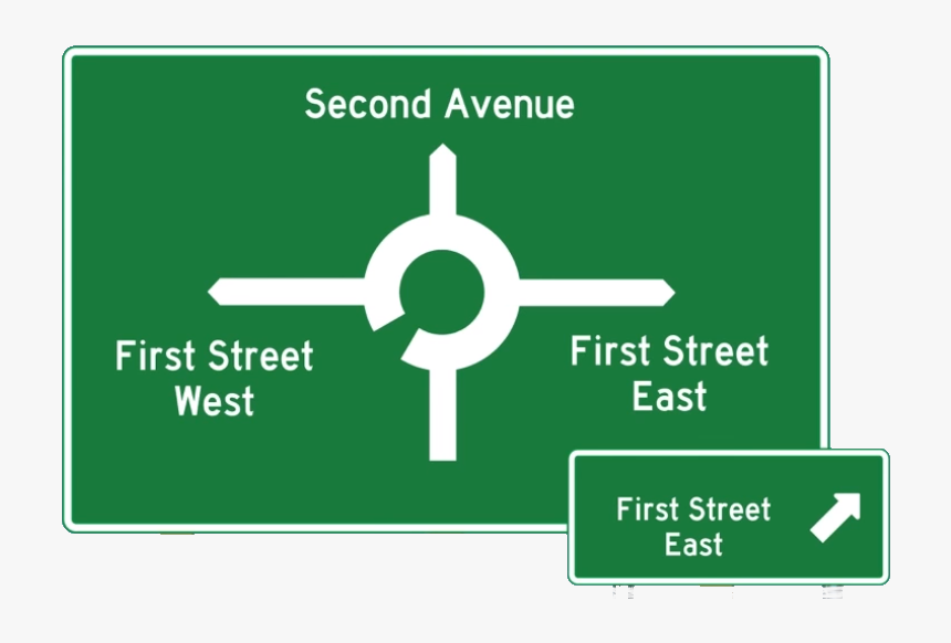 Green Street Sign Png Roundabout Street Sign, Transparent Png