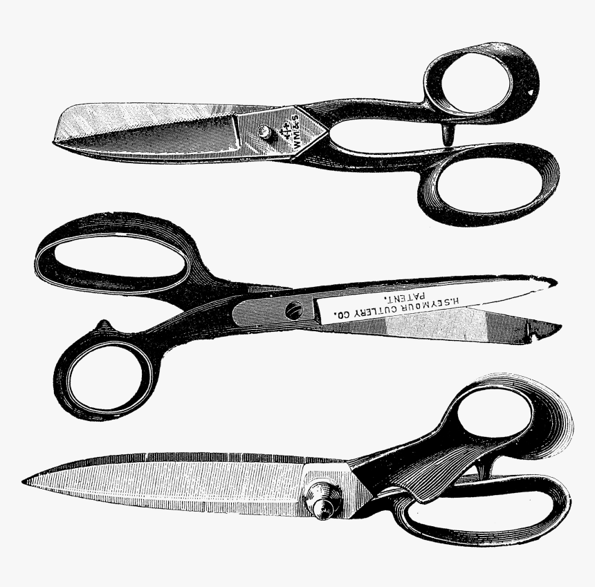 Shears Clipart Vintage - Vintage Scissors Png, Transparent Png