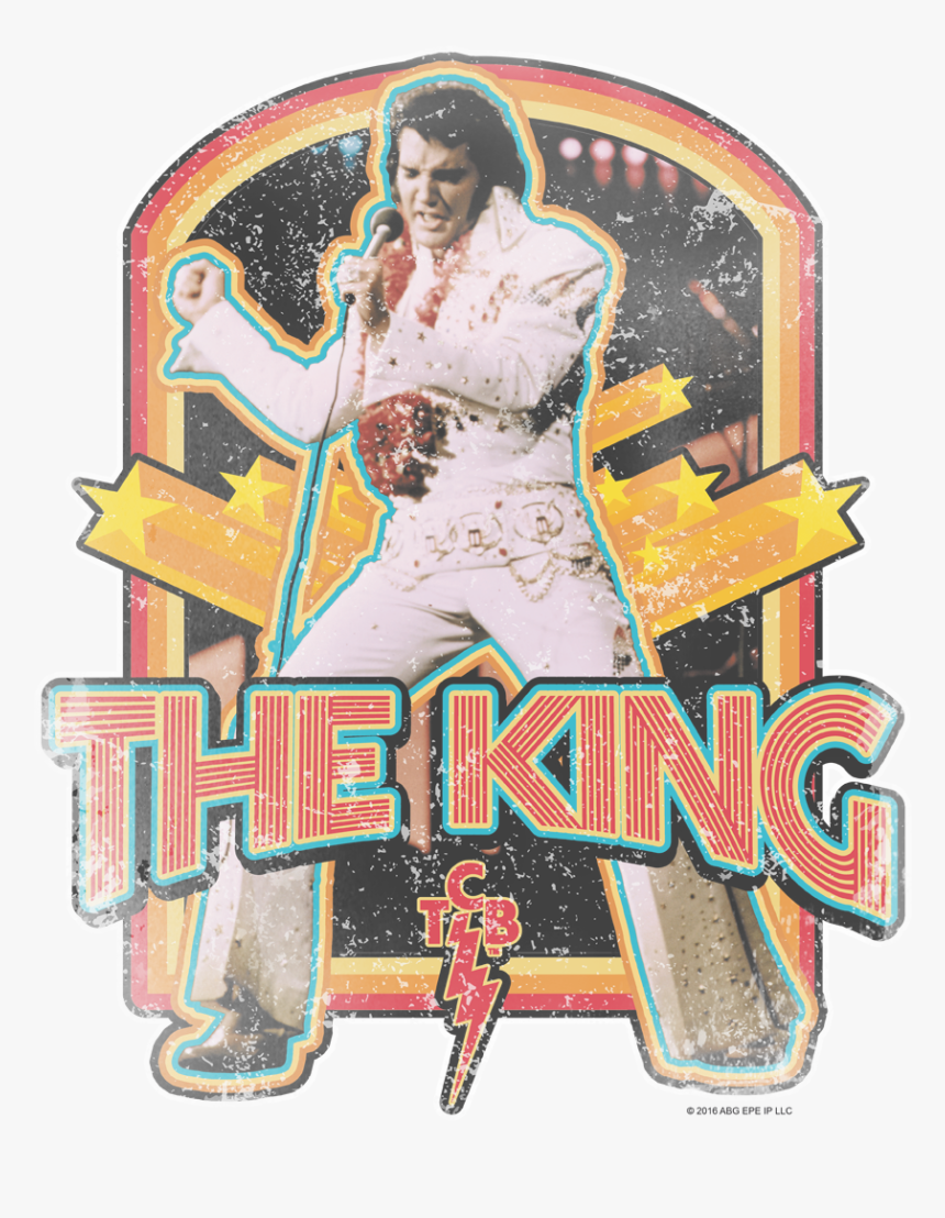 Elvis Presley Distressed King Men S Regular Fit T-shirt - Vintage Elvis Shirt, HD Png Download