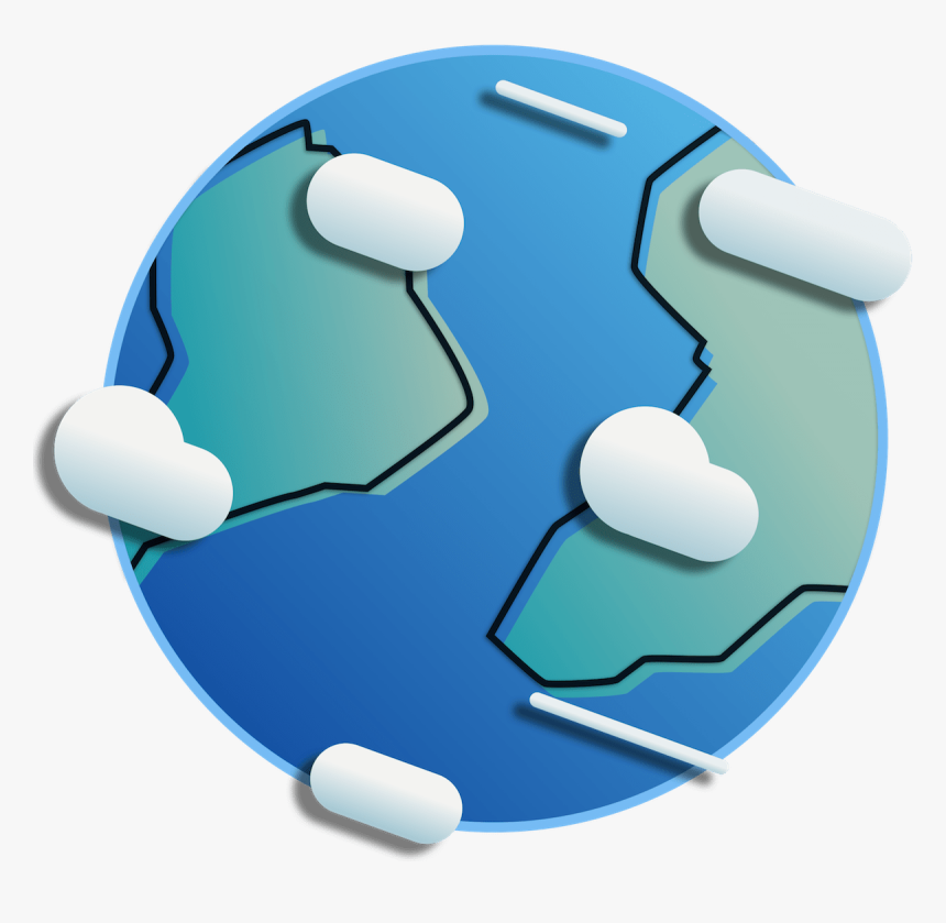 A Stylized Version Of The Earth With Clouds, HD Png Download