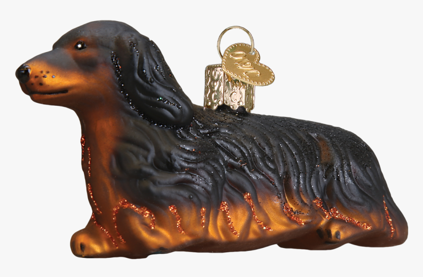 Long-haired Dachshund Dog Old World Glass Ornament - Dachshund, HD Png Download