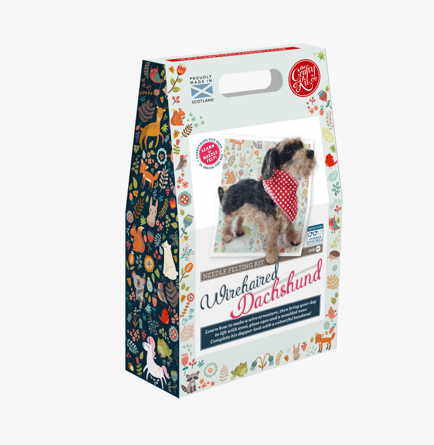 Miniature Wirehaired Dachshund Needle Felting Kit - Needle Felted Blue Tit, HD Png Download