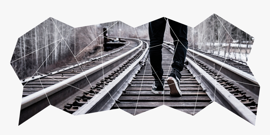 Student Walking On Train Tracks - Black Man Walking Away, HD Png Download