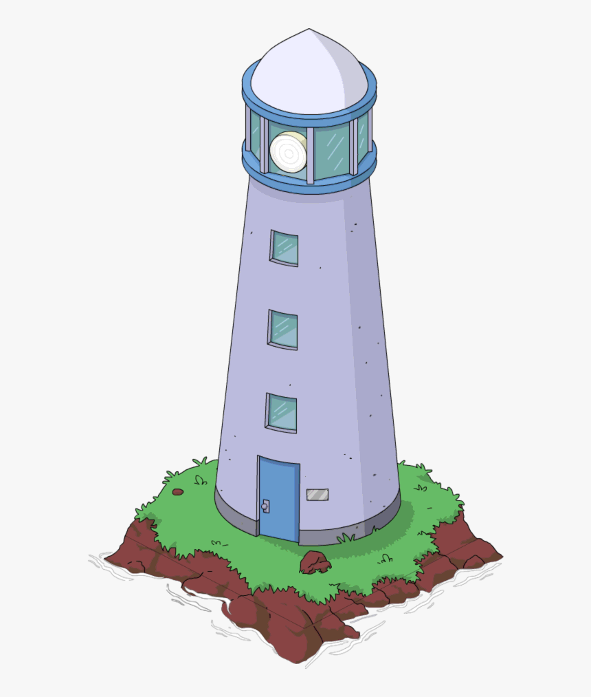 Clip Art Search The Ruins Of The Fortress By The Lighthouse - Simpsons Springfield Lighthouse, HD Png Download