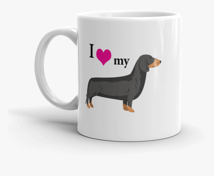 Dachshund I Heart My Mockup Handle On Left 11oz - Dachshund, HD Png Download