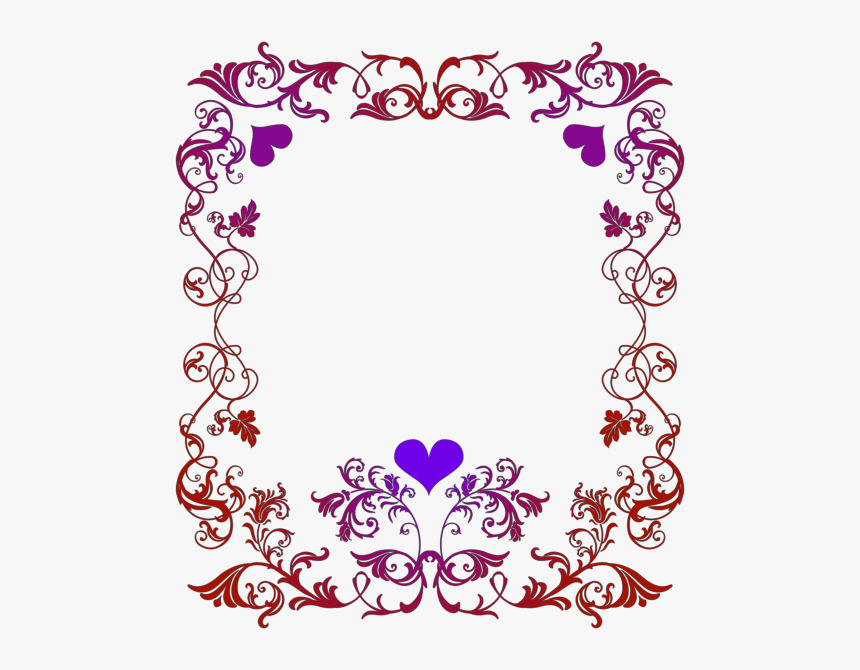 Girly Border Png File - Valentines Day Border Clip Art, Transparent Png