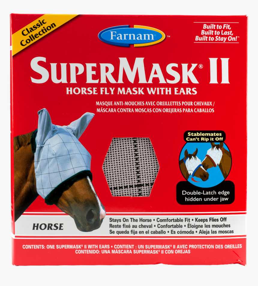 Farnam Supermask Ii Horse Fly Mask Classic - Paper Product, HD Png Download