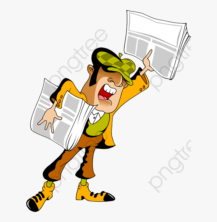 Transparent Old People Png - Newspaper Seller Png, Png Download