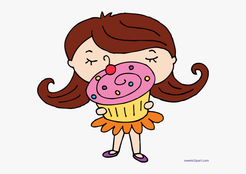 All Clip Art Archives Page Of Sweet - Girl With Cupcake Clipart, HD Png Download