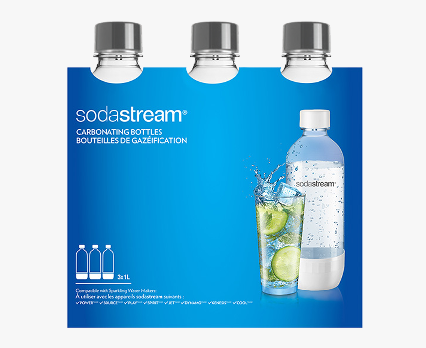 Sodastream 1 Litre Carbonating Bottles Grey Triple, HD Png Download