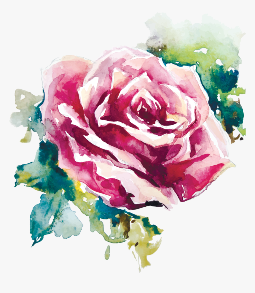 Rose Painting Vector , Png Download - Rose Flower Watercolor Painting, Transparent Png