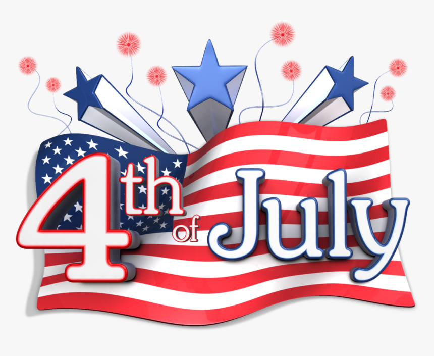 Flag Behind Fourth Of July Text 1600 Clr 12285 - Happy 4th Of July Png, Transparent Png