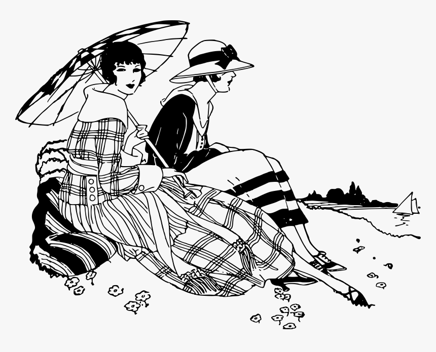 Ladies Sitting In The Sun Clip Arts - Coloring Book, HD Png Download