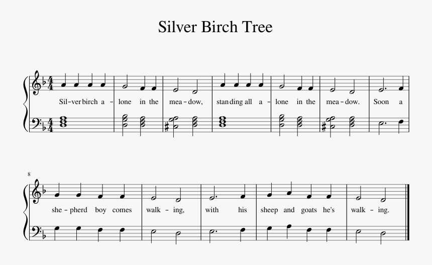 Transparent Birch Tree Png - Sheet Music, Png Download