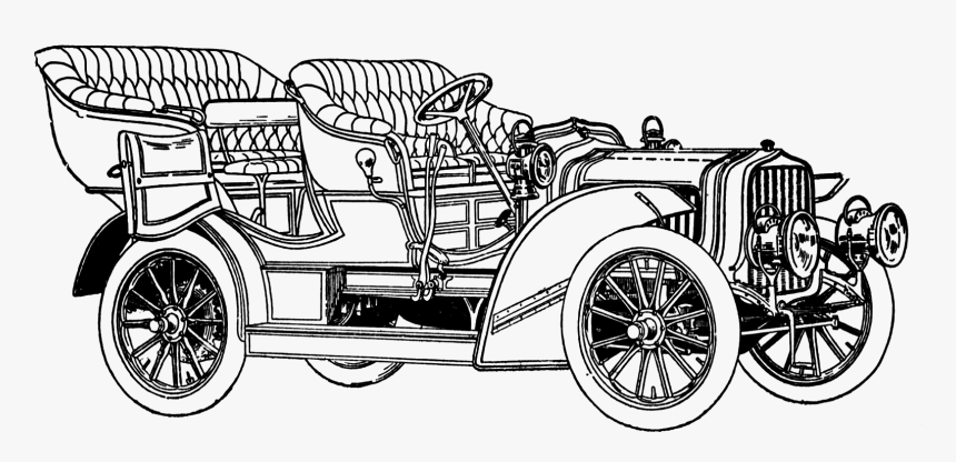 Car Clipart Vintage Vintage Car Line Art Hd Png Download Transparent Png Image Pngitem