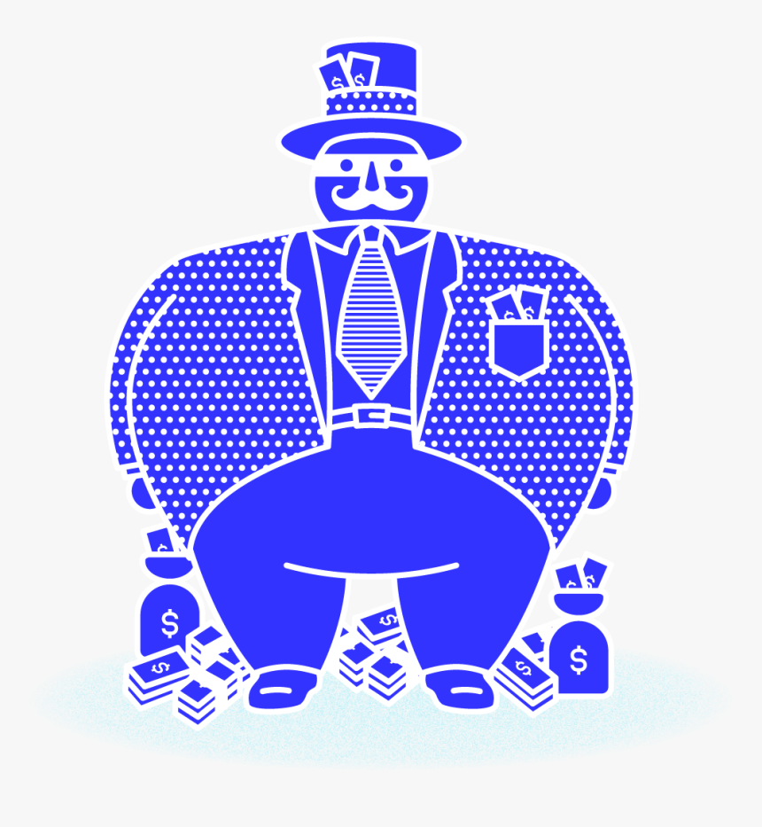 Blue Illustration - Fat Man - Illustration, HD Png Download