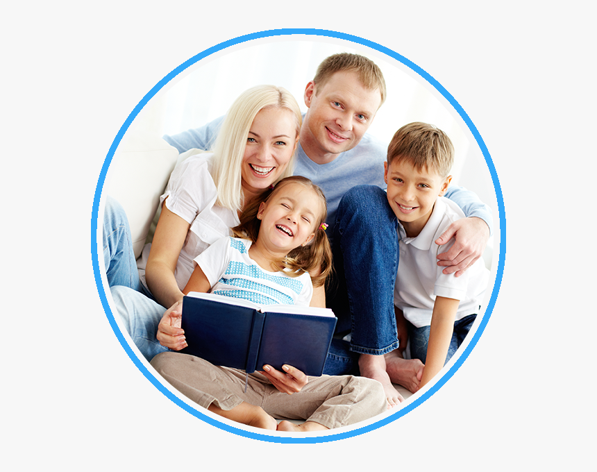 Happy Family Reading Png, Transparent Png